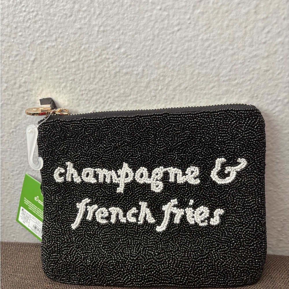 Black Beaded Pouch